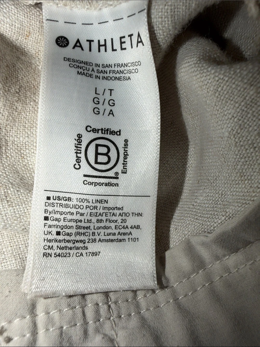 Cream Linen Drawstring Pants